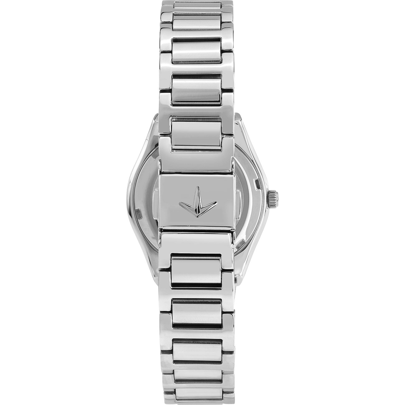 Montre Lucien Rochat pour femme en acier inoxydable avec diamants et bracelet à maillons.