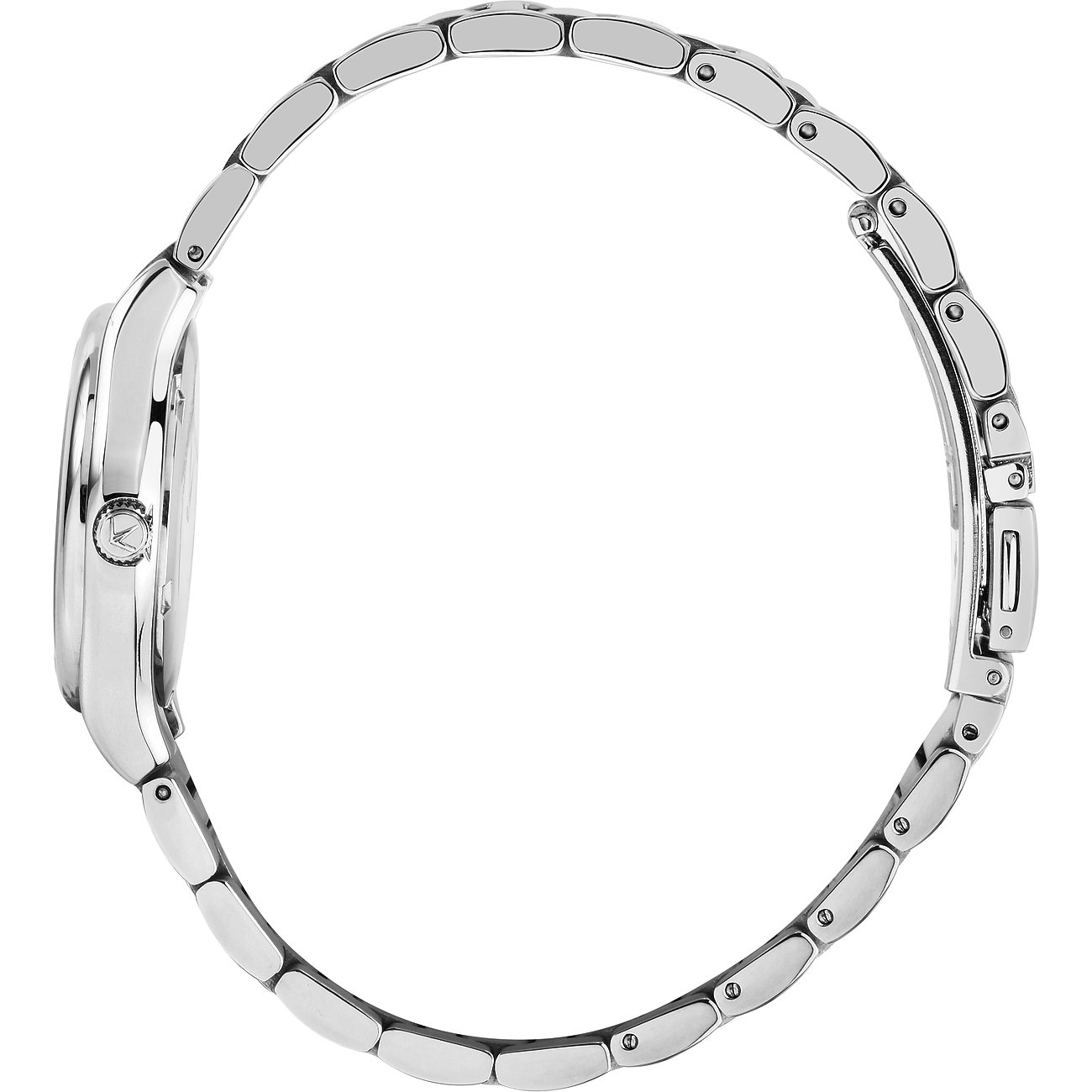 Lucien Rochat Damenuhr aus Edelstahl, silberfarbenes Gehäuse, analog.