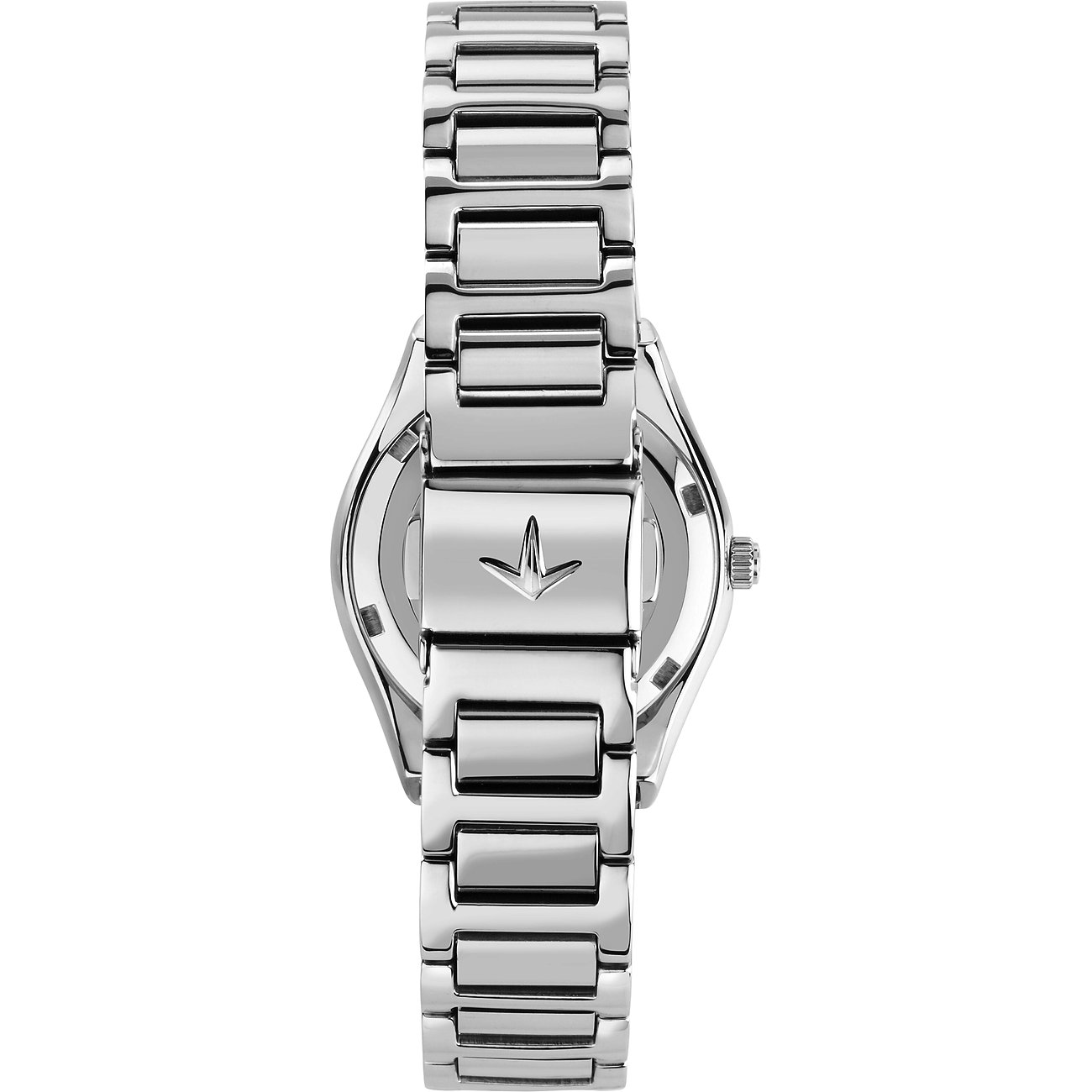 Lucien Rochat Damenuhr aus Edelstahl mit poliertem Armband und Logo-Schließe.