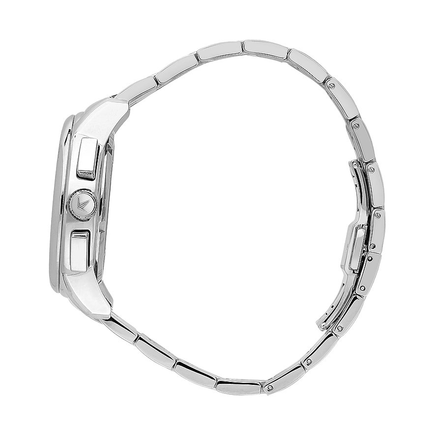 Lucien Rochat Herrenuhr mit Edelstahlgehäuse, silberfarbenes Gehäuse und Armband.