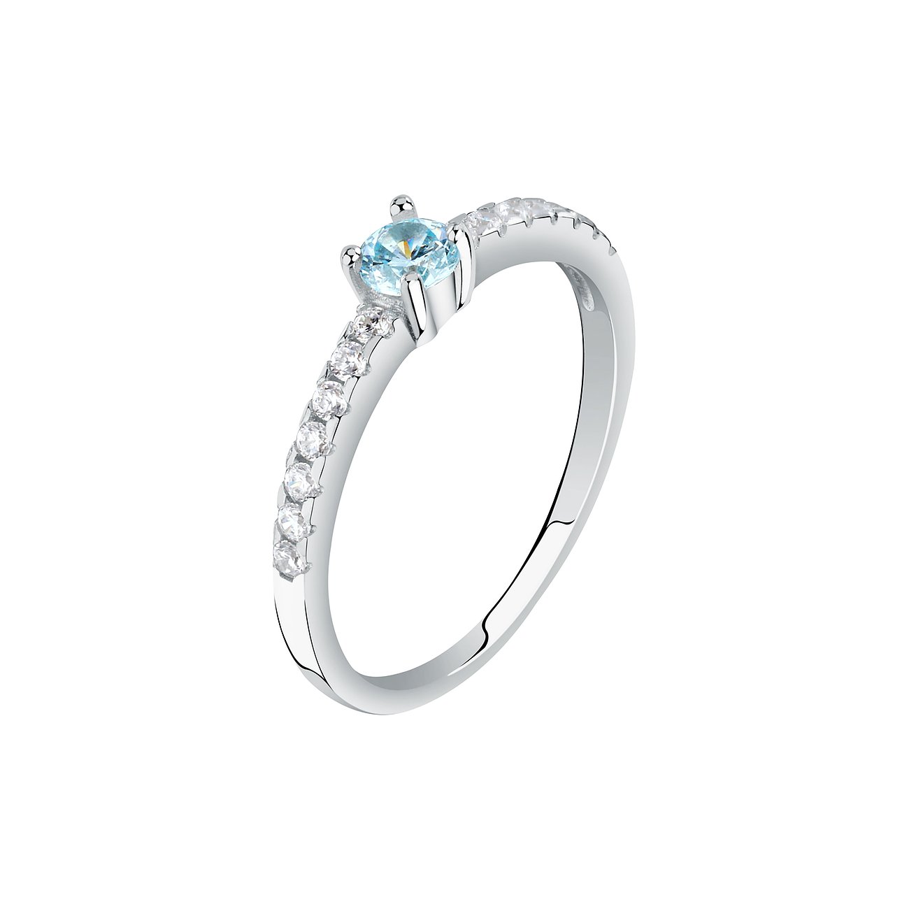 La Petite Story Ring aus 925er Silber mit blauem Zirkonia und weißen Zirkonia.