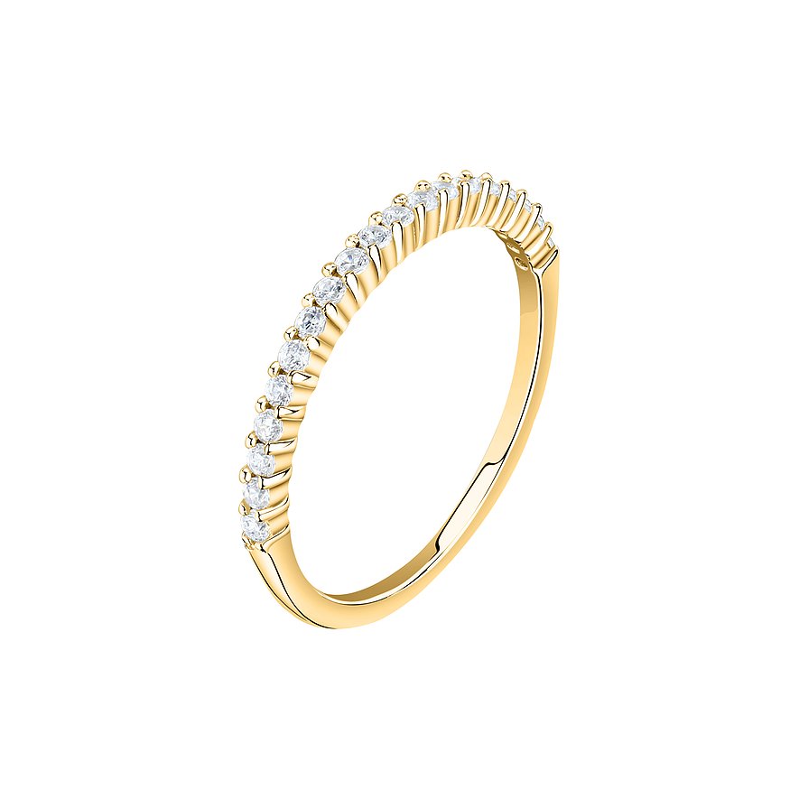 La Petite Story Damenring Silver, Zirkonia, Damen, 925er Silber, gelb, Größe: 52