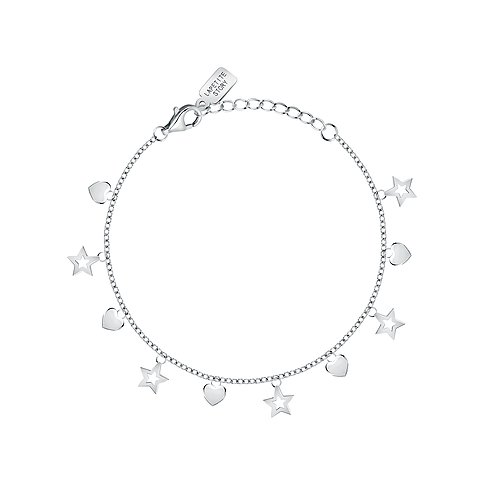Bracelet La Petite Story en argent 925 avec breloques cœur et étoile.