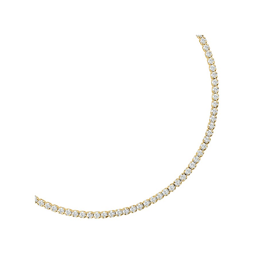 La Petite Story Armschmuck aus Silber mit gelbgoldfarbener Beschichtung und Zirkonia in einer geschwungenen Linie.