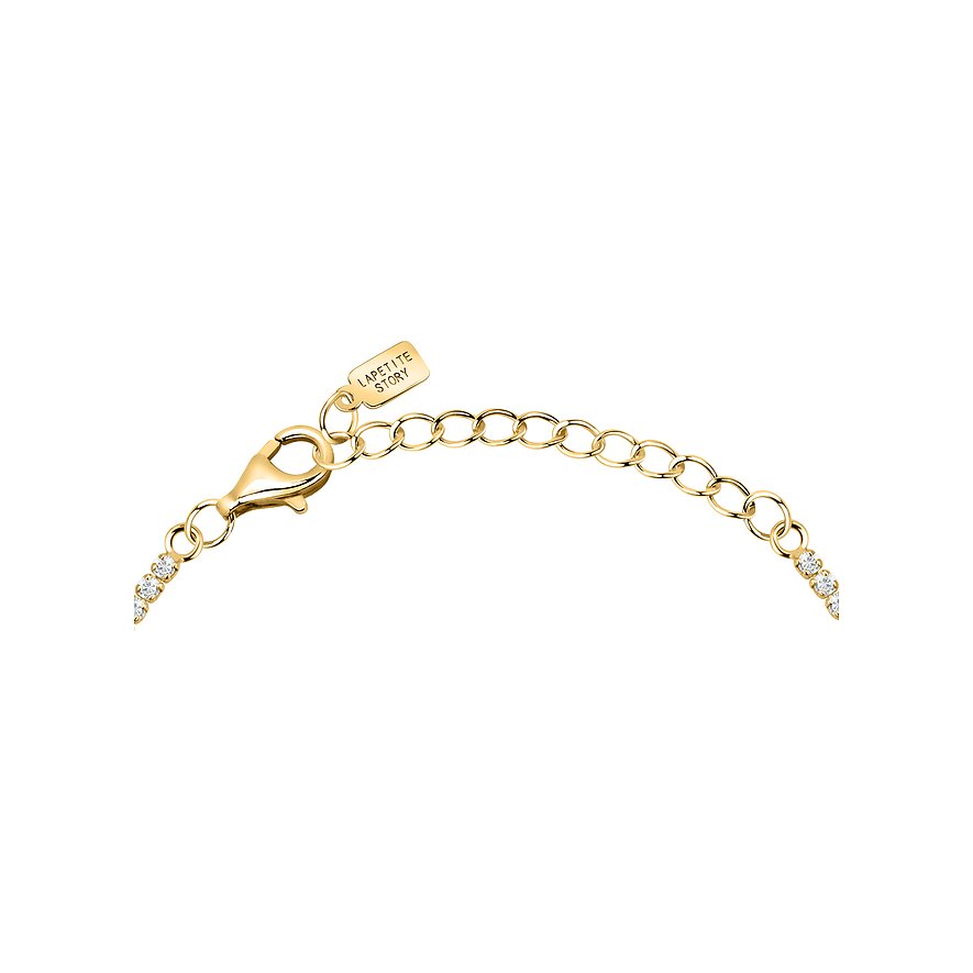La Petite Story Armschmuck aus vergoldetem Silber mit Zirkonia-Steinbesatz und Karabinerverschluss.