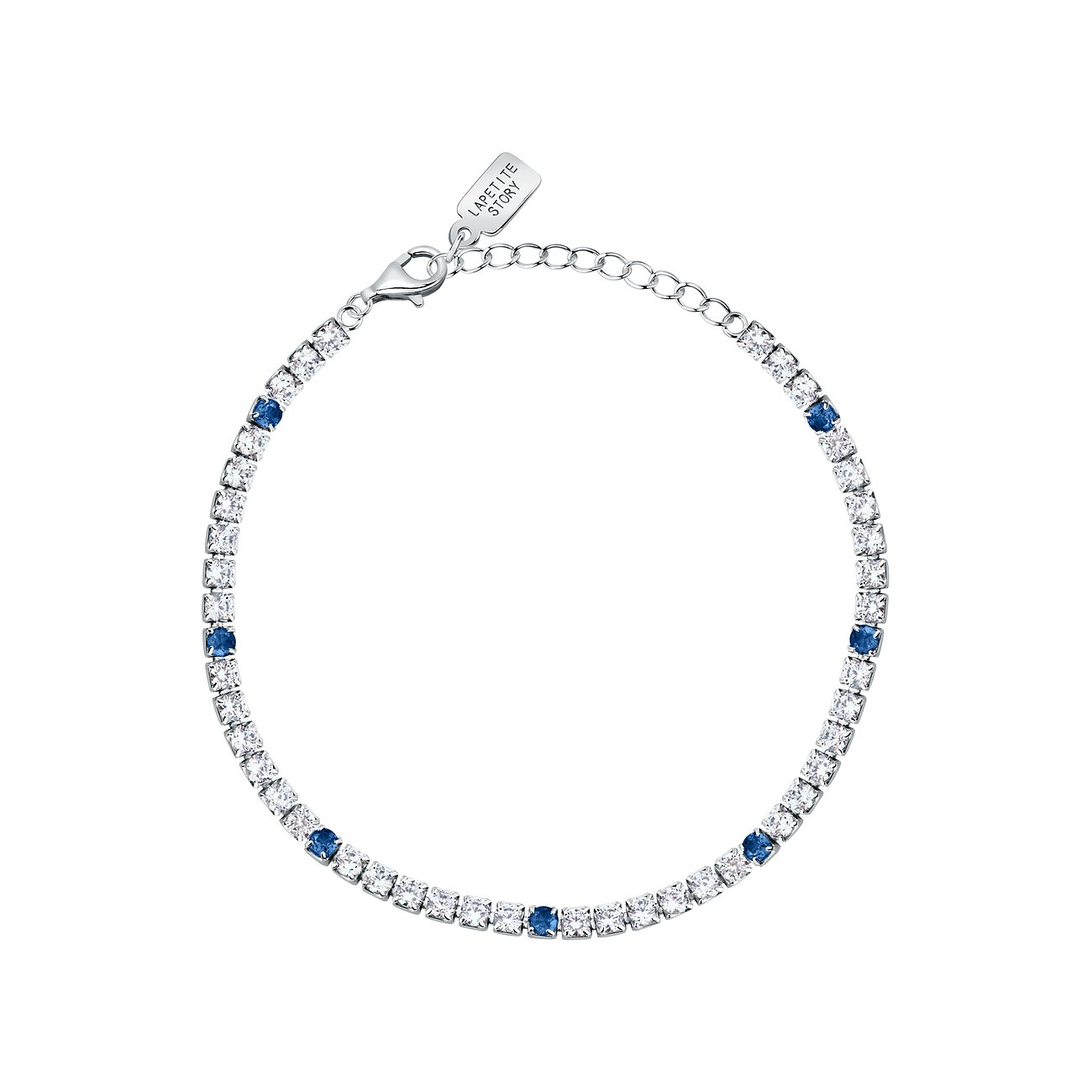 La Petite Story Armband aus 925er Silber mit weißen und blauen Zirkonia.