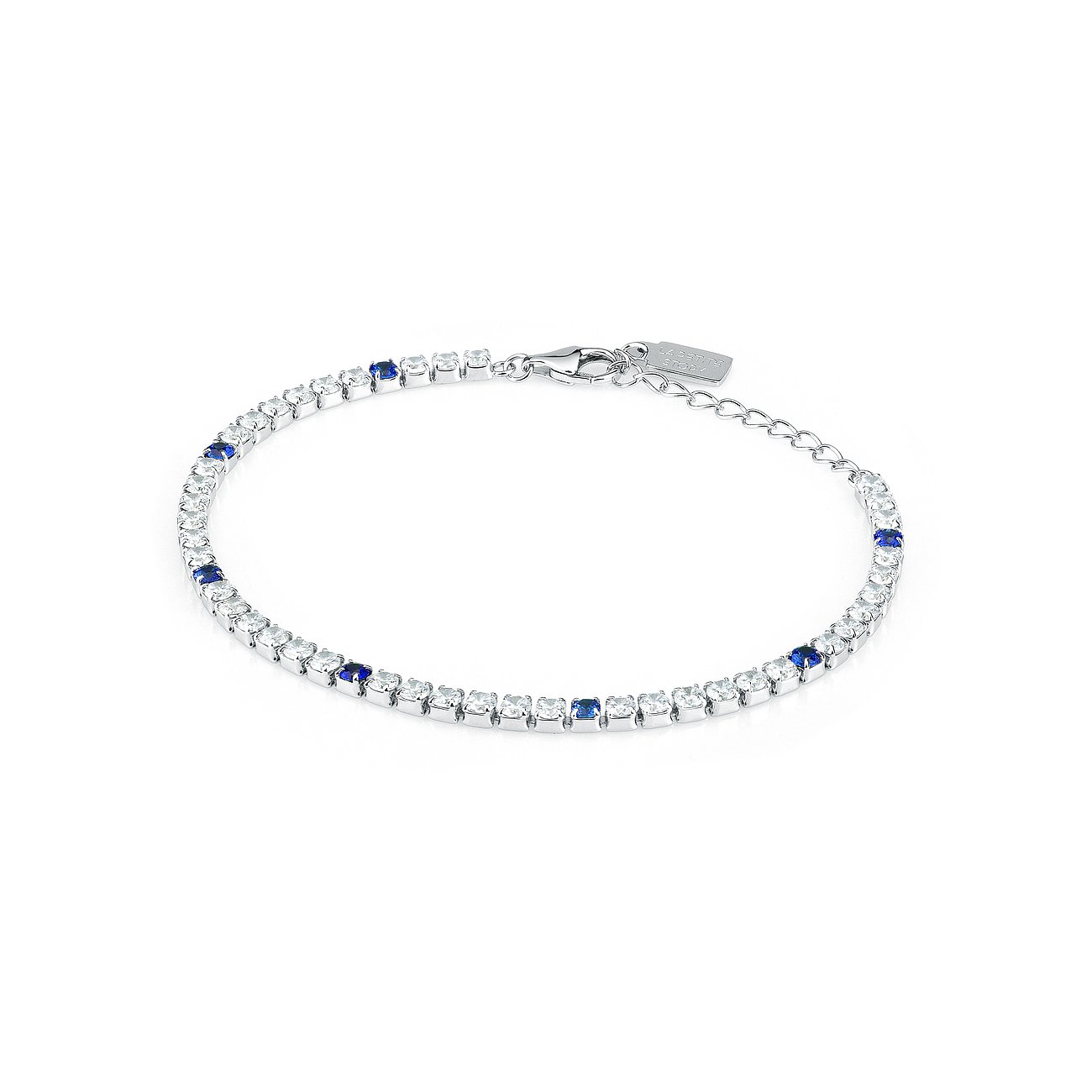 La Petite Story Armband aus 925er Silber mit weißen und blauen Zirkonia.