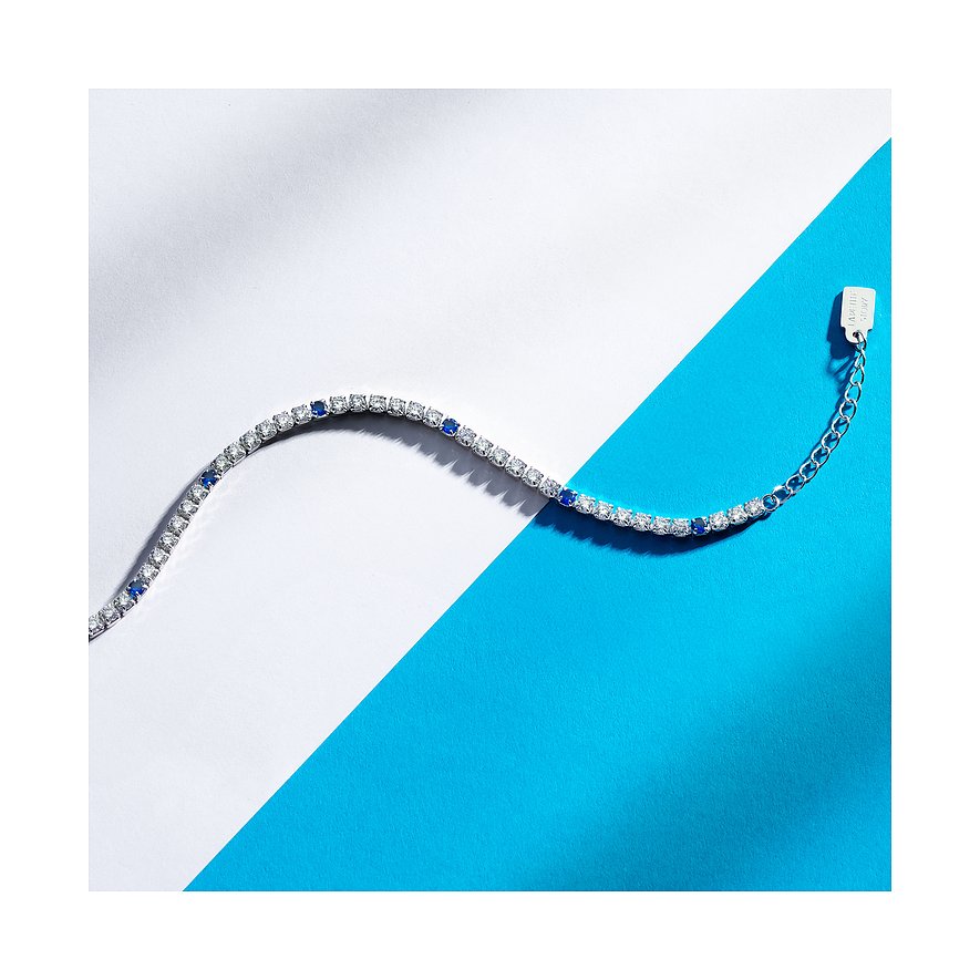 La Petite Story Armband aus 925er Silber mit weißen und blauen Zirkonia.