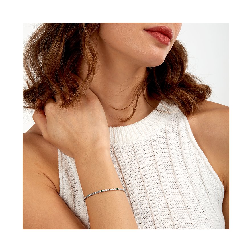 La Petite Story Armband aus 925er Silber mit weißen und grünen Zirkonia.