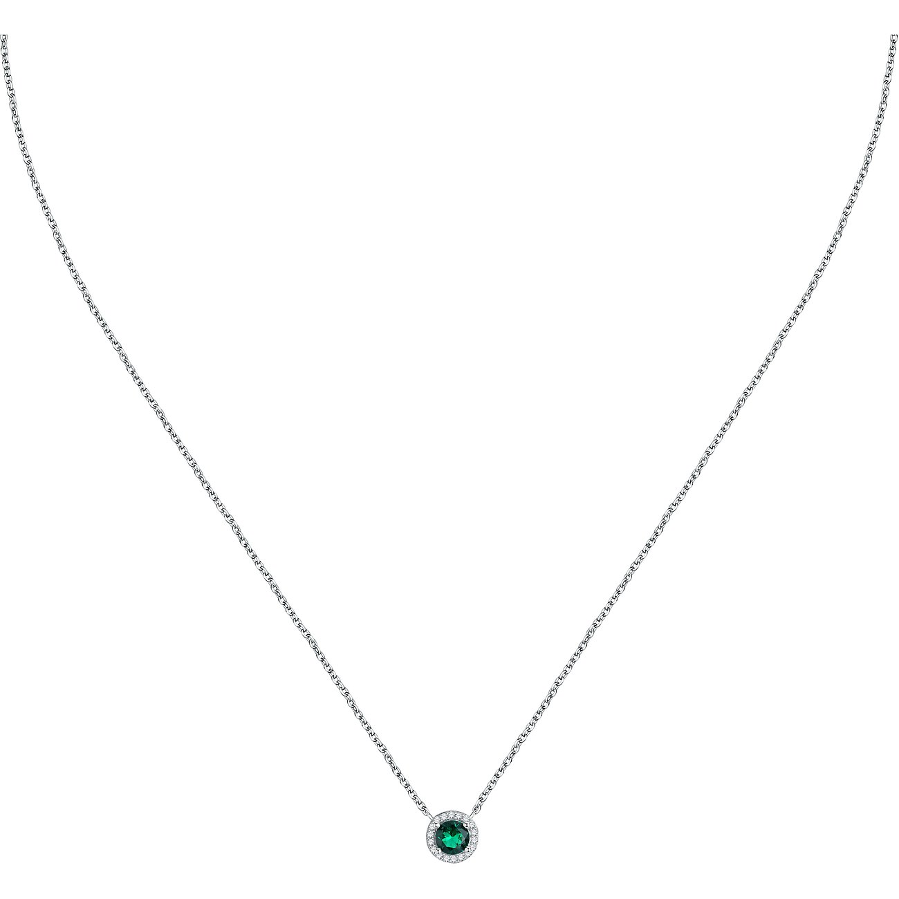 La Petite Story Silberkette mit Zirkonia-Anhänger und Pavé-Fassung.