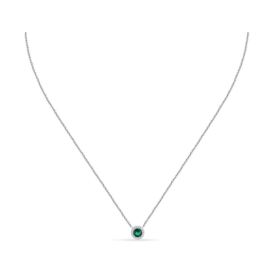 La Petite Story Silberkette mit Zirkonia-Anhänger und grünen Steinen.