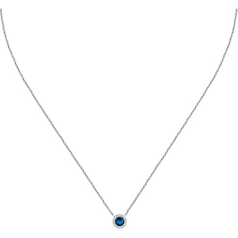 Collier La Petite Story en argent 925 avec zircone bleue et pierres blanches.