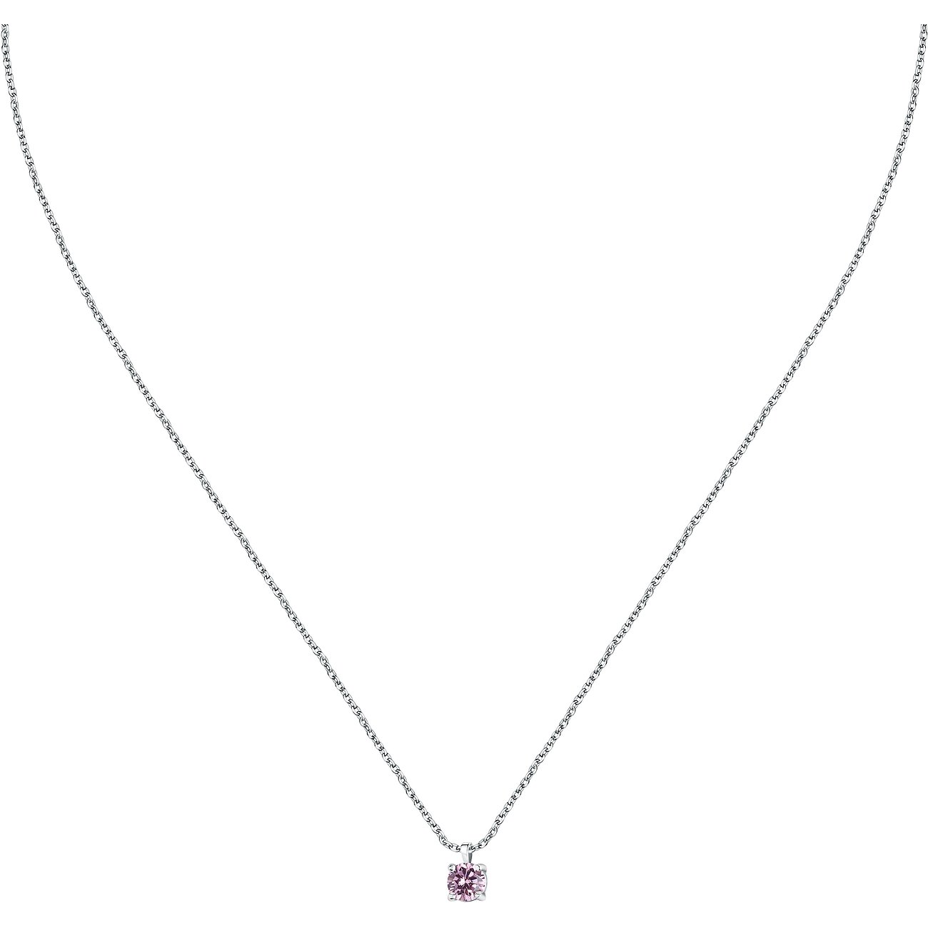 La Petite Story Halskette aus 925er Silber mit pinkfarbenem Zirkonia.