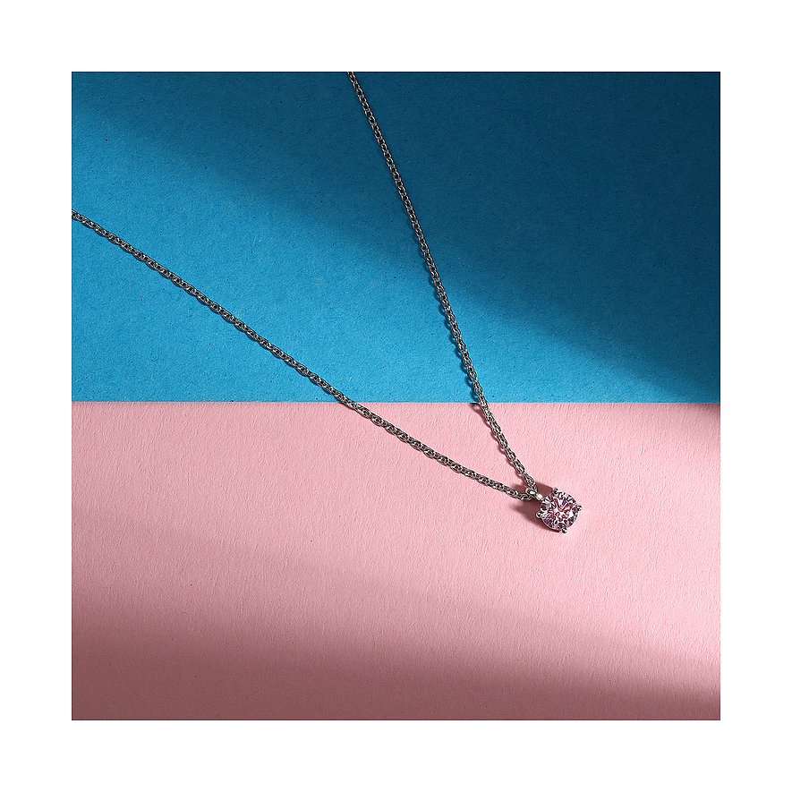 La Petite Story Halsschmuck aus 925er Silber mit rosafarbenem Zirkonia.