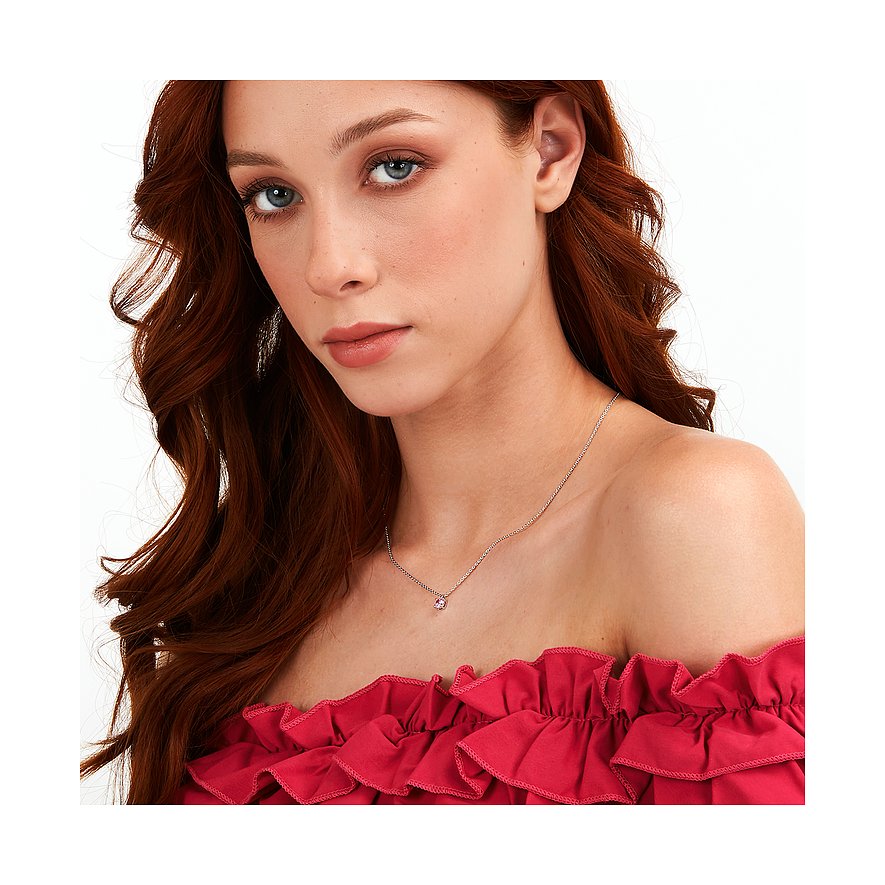 La Petite Story Halsschmuck aus 925er Silber mit rosa Zirkonia.