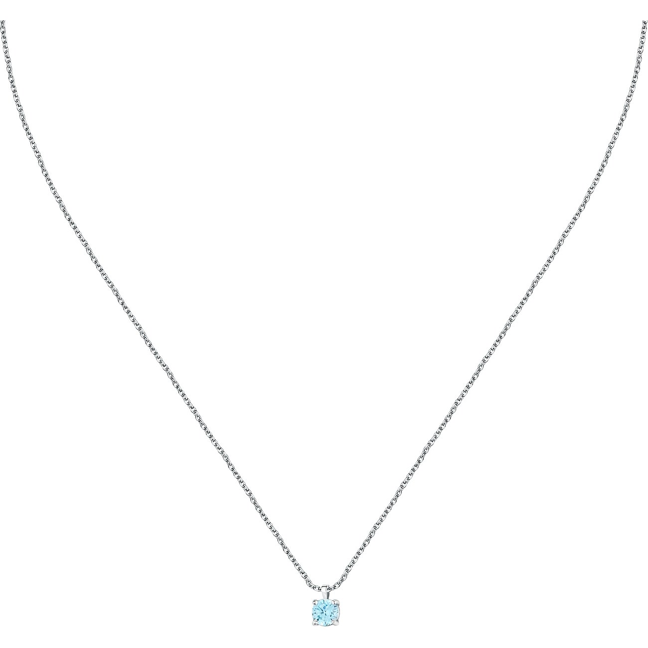 La Petite Story Halskette aus 925er Silber mit blauem Zirkonia.