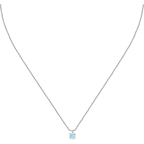 La Petite Story Halskette aus 925er Silber mit blauem Zirkonia.