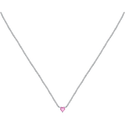 Collier La Petite Story en argent 925 avec pendentif cœur en zircone.