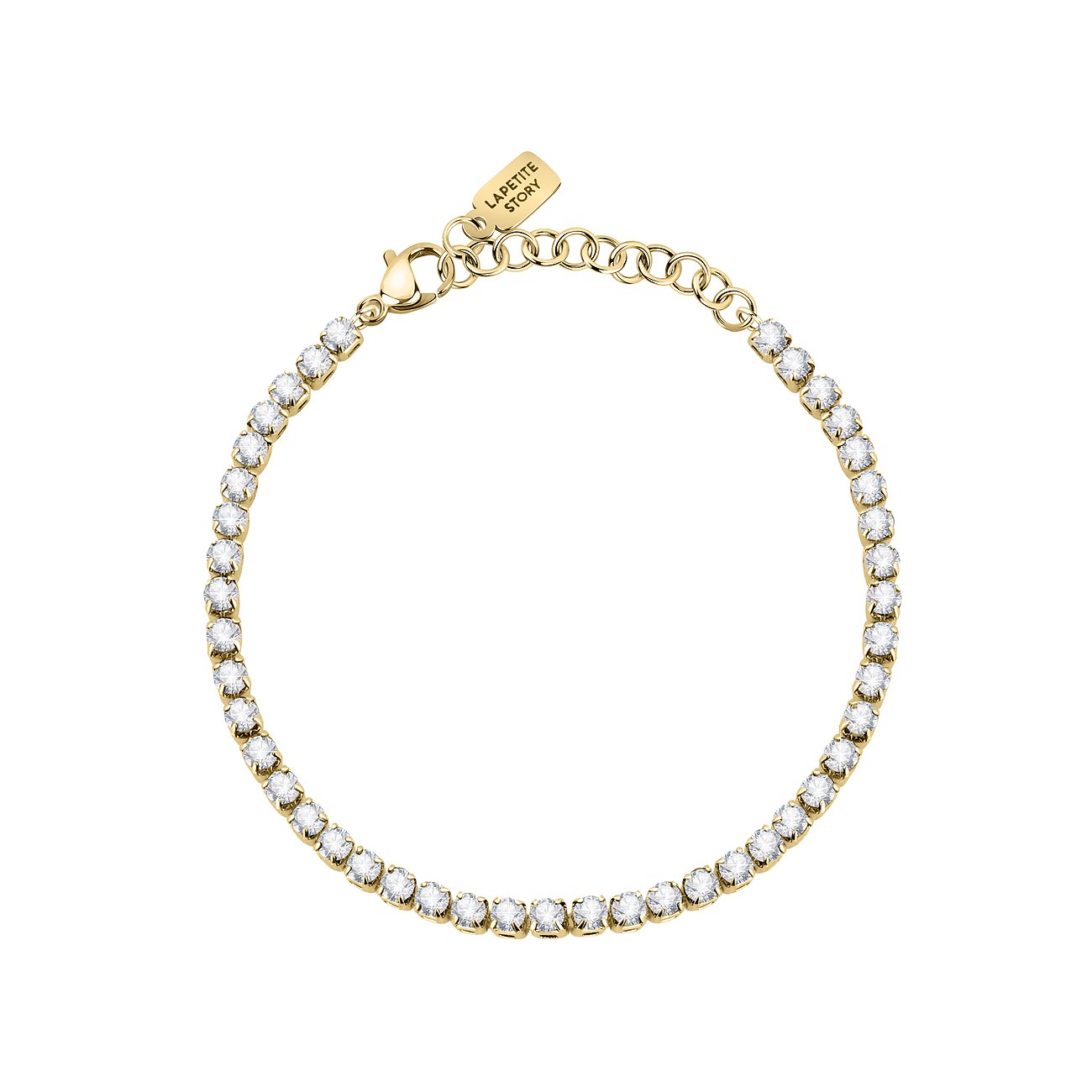 La Petite Story Armband aus Edelstahl mit Kristallen, goldfarben.