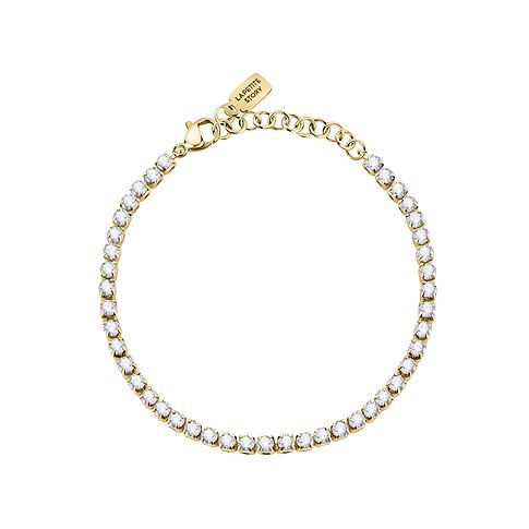 La Petite Story Armband aus Edelstahl mit Kristallen, goldfarben.