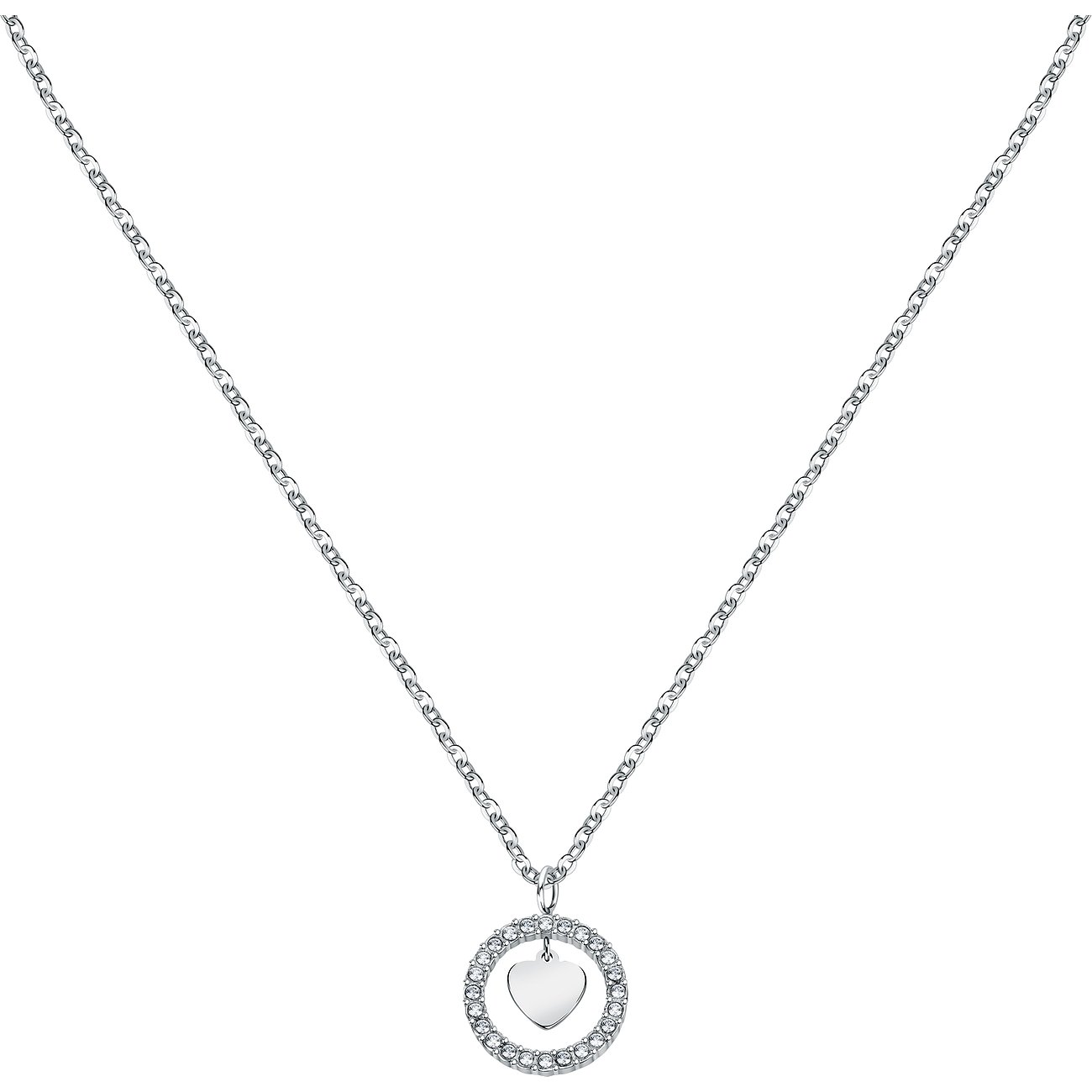 La Petite Story Halsschmuck aus Edelstahl mit Kristallen, Herz-Anhänger.