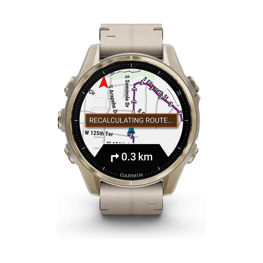 Garmin Smartwatch Fenix  8 - 43 mm AMOLED Sapphire Nebelgrau Softgold  010-02903-40