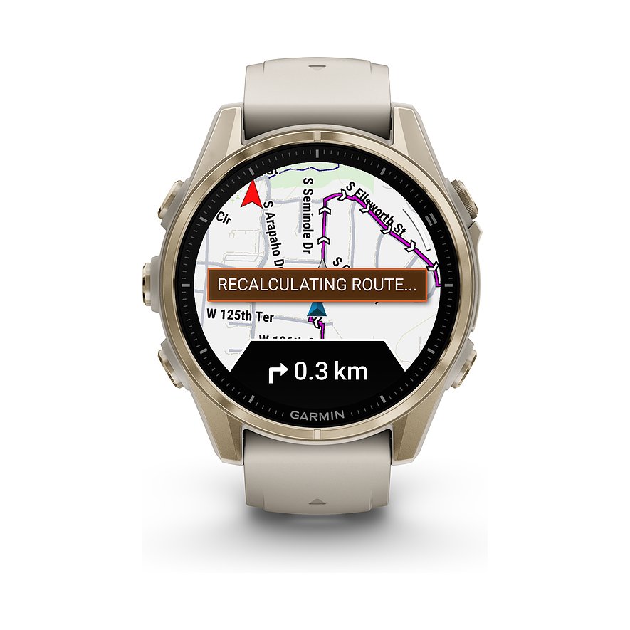 Garmin Montre intelligente Fenix  8 - 43 mm AMOLED Sapphire Nebelgrau Softgold  010-02903-11