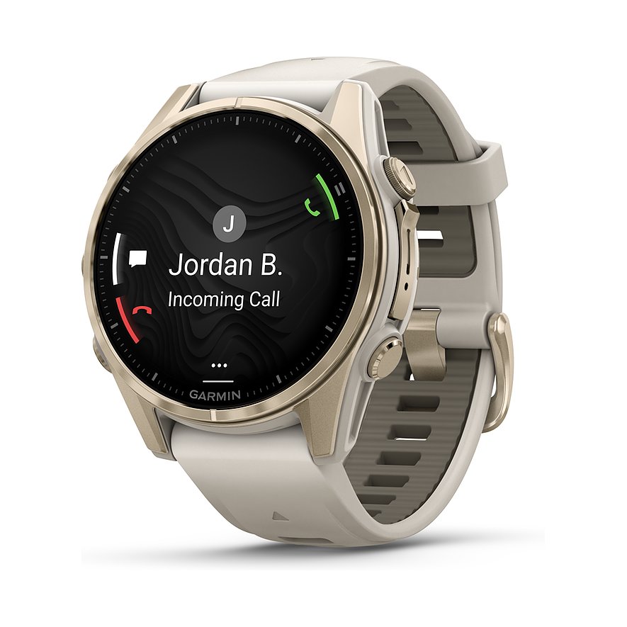 Garmin Smartwatch Fenix  8 - 43 mm AMOLED Sapphire Nebelgrau Softgold  010-02903-11