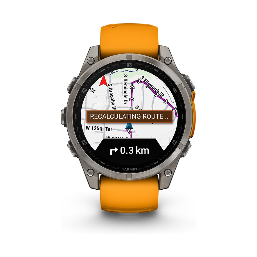 Garmin Montre intelligente Fenix 8 - 47 mm AMOLED Sapphire Graphit Titanium Titan  010-02904-11