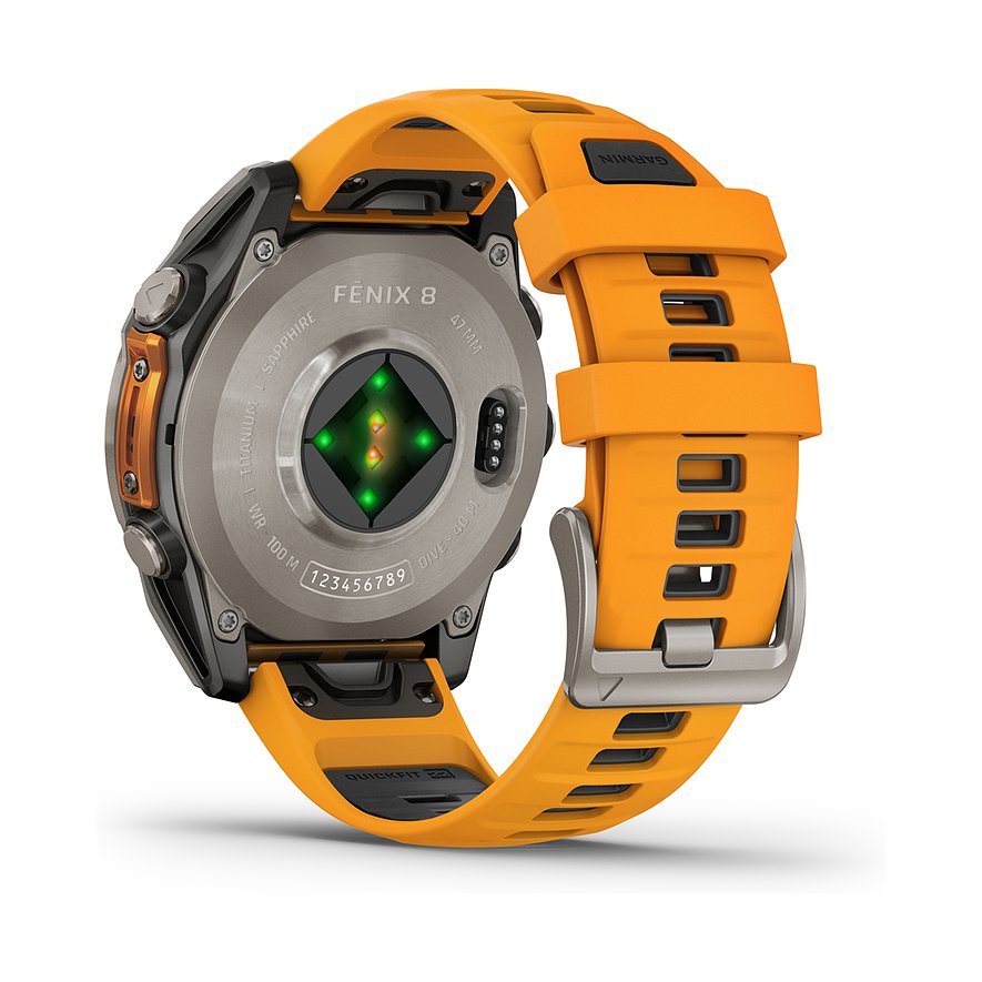 Garmin Montre intelligente Fenix 8 - 47 mm AMOLED Sapphire Graphit Titanium Titan  010-02904-11