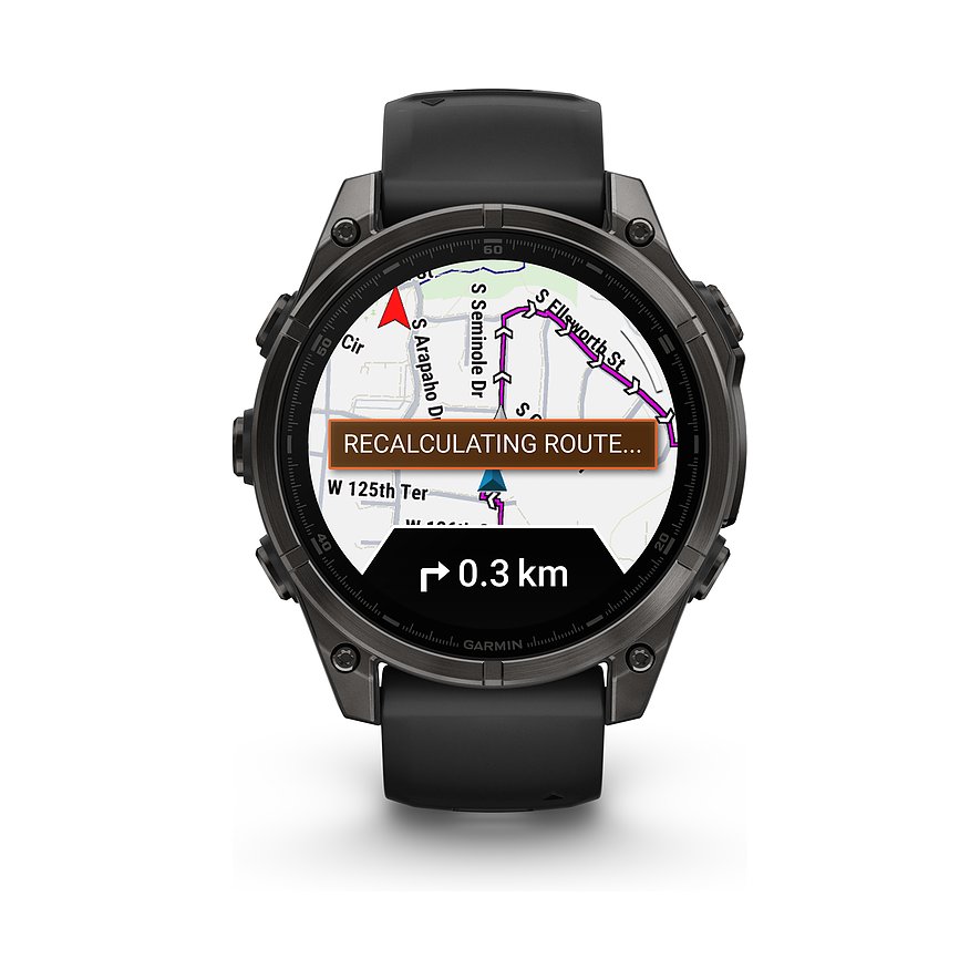 Garmin Montre intelligente Fenix  8 - 47 mm AMOLED Sapphire Schwarz Carbongrau Titan DLC  010-02904-21