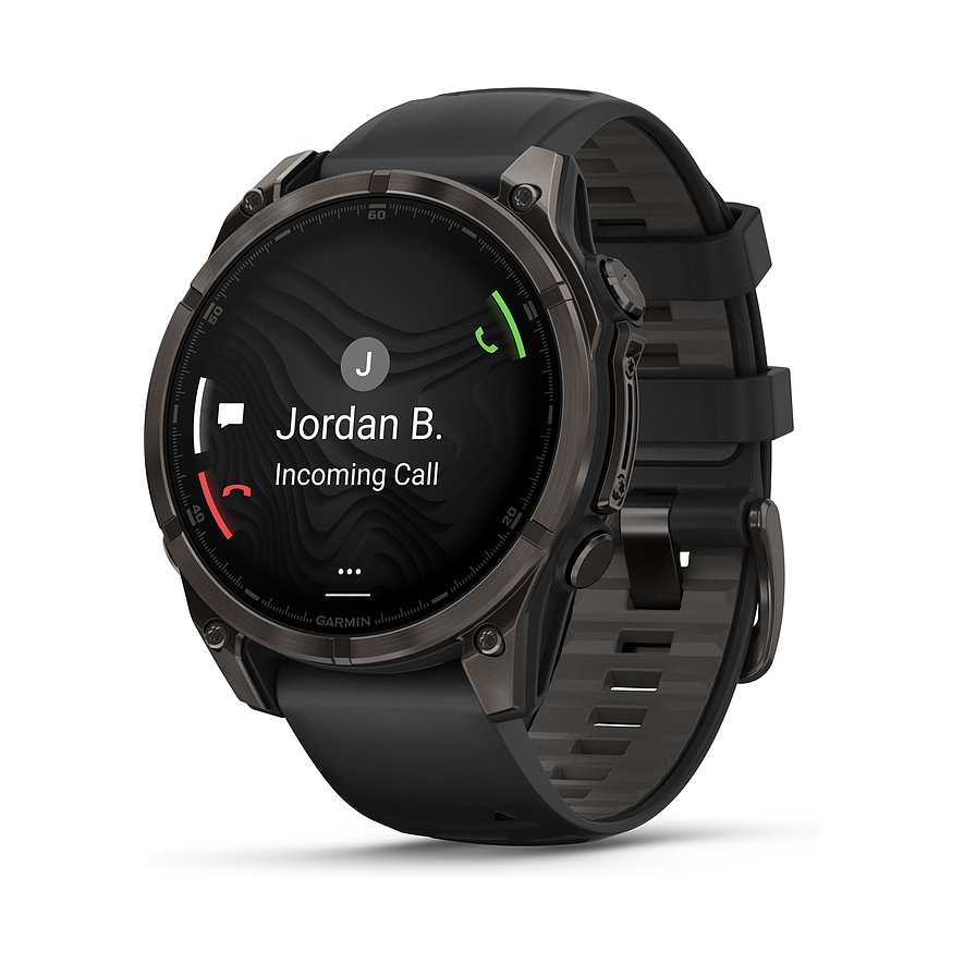 Garmin Montre intelligente Fenix  8 - 47 mm AMOLED Sapphire Schwarz Carbongrau Titan DLC  010-02904-21