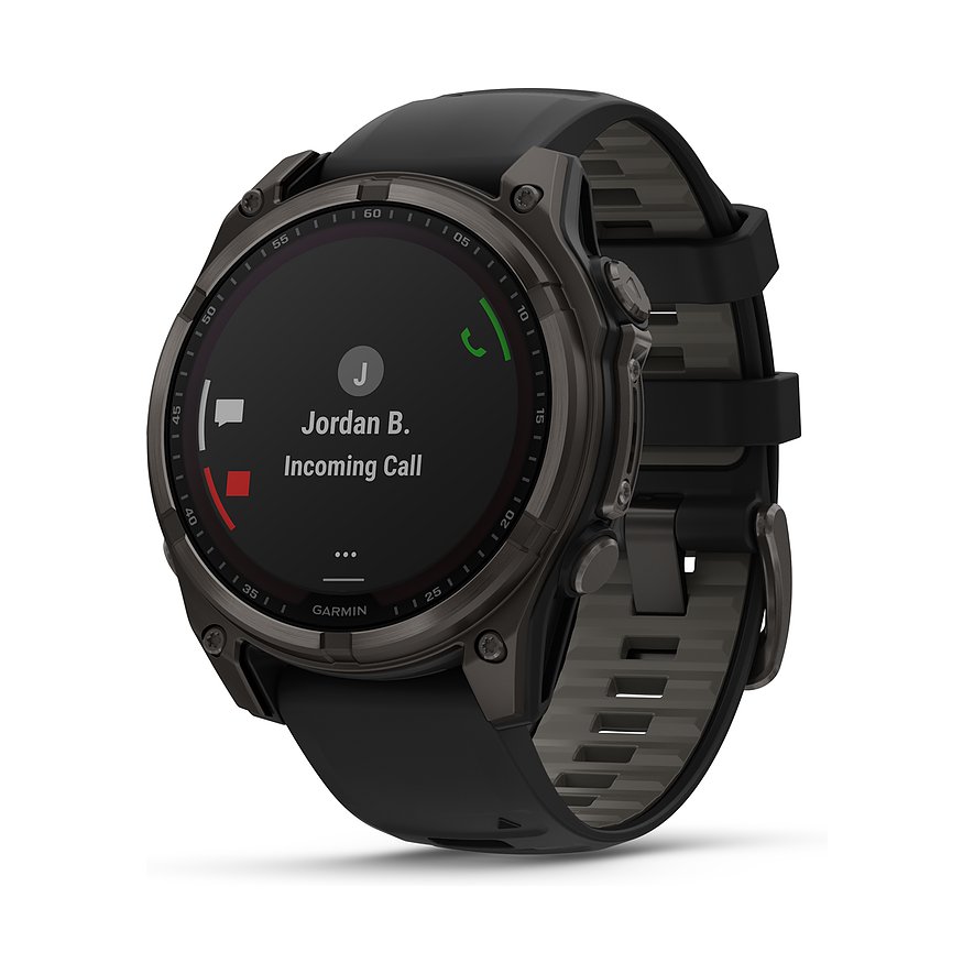 Garmin Montre intelligente Fenix  8 - 47 mm Solar Sapphire Graphit Carbongrau Titan DLC  010-02906-11