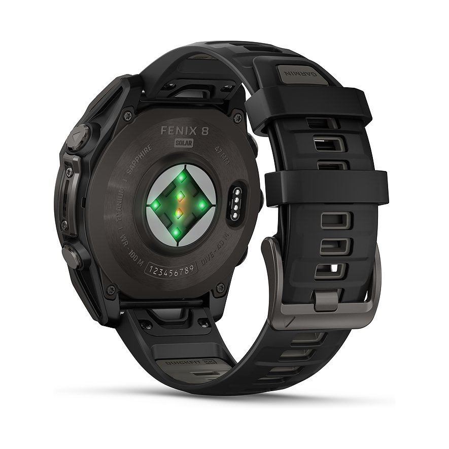 Garmin Montre intelligente Fenix  8 - 47 mm Solar Sapphire Graphit Carbongrau Titan DLC  010-02906-11