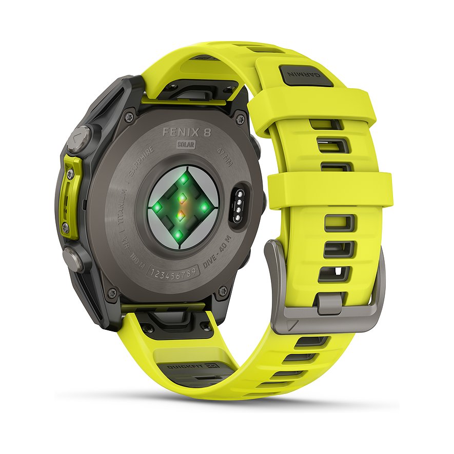 Garmin Montre intelligente Fenix  8 - 47 mm Solar Sapphire Graphit Titanium Titan  010-02906-21