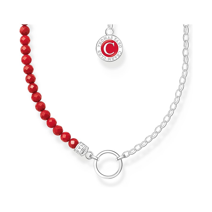 2. Chance - Thomas Sabo Kette KE2190-007-10-L45V, Koralle, Damen, 925er Silber, Emaille, silber