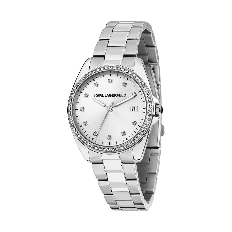 Karl Lagerfeld Damenuhr R0553101510, Damen, Edelstahl, Armband: Edelstahl, Quarz, analog