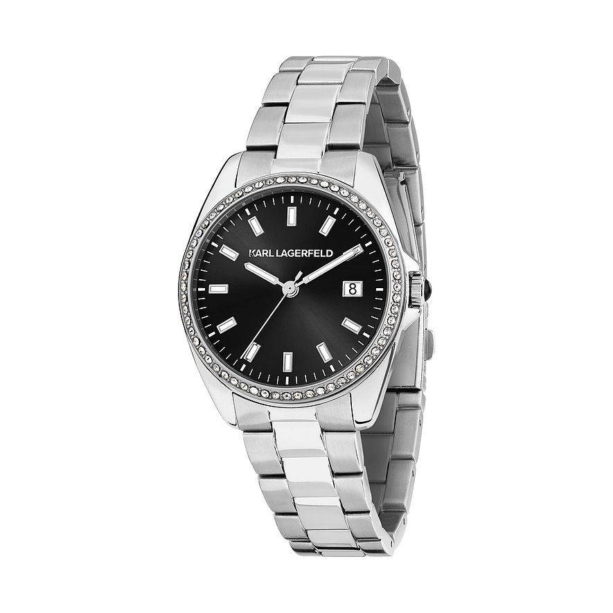 Karl Lagerfeld Damenuhr R0553101511, Damen, Edelstahl, Armband: Edelstahl, Quarz, analog