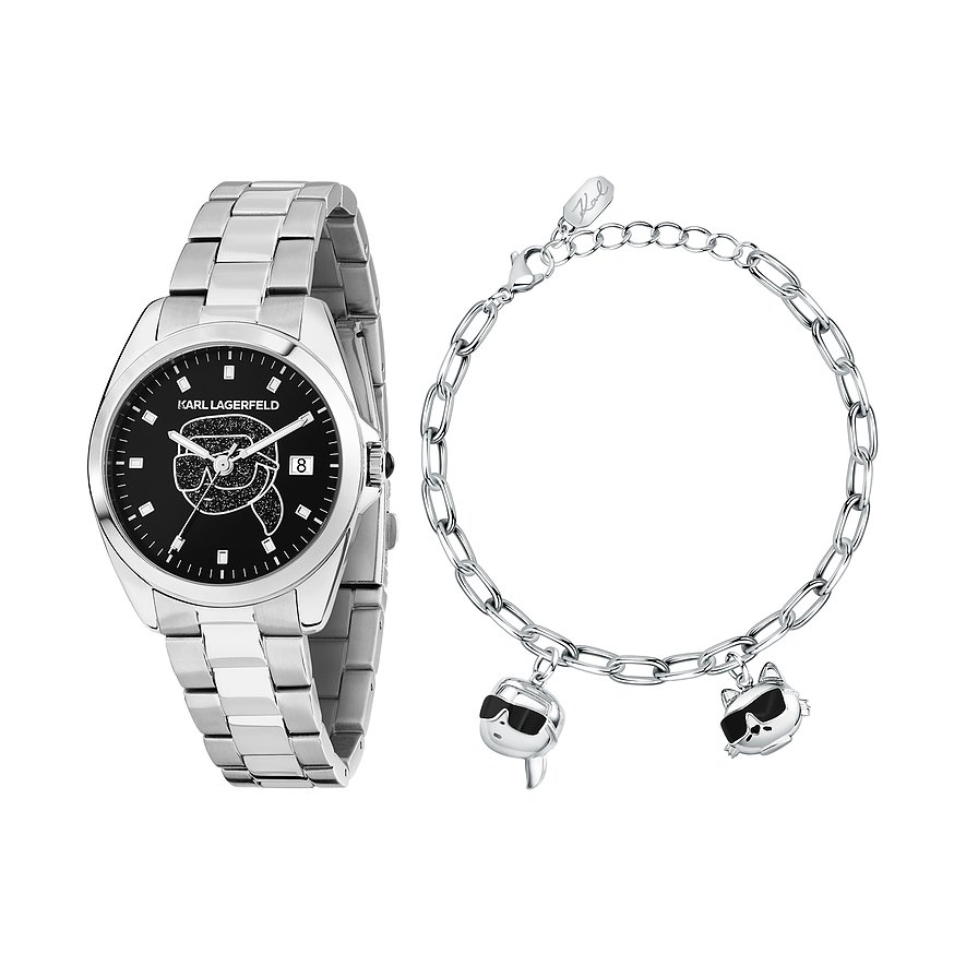 Karl Lagerfeld Uhren-Set R0553101516, Damen, Edelstahl, Armband: Edelstahl, Quarz, analog