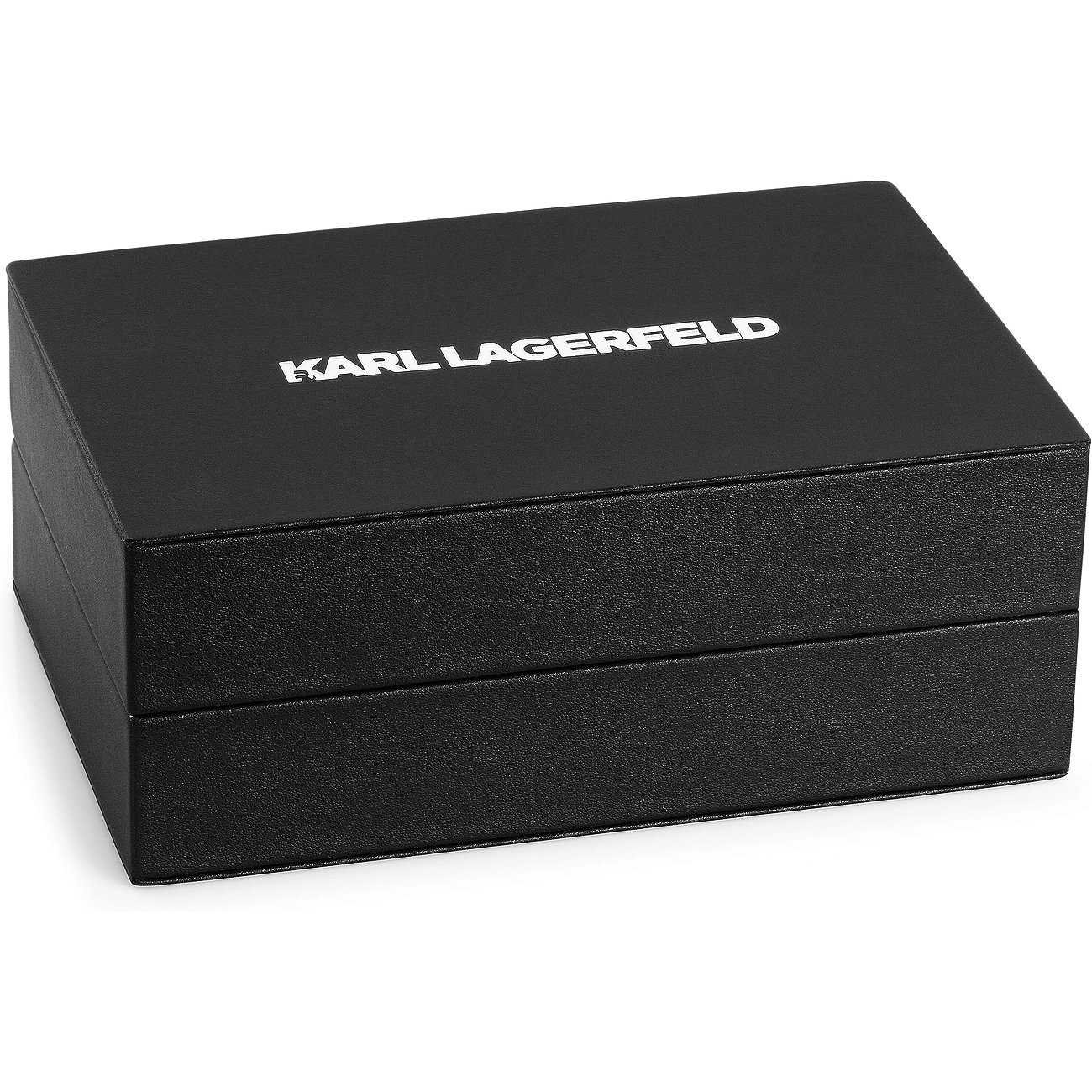 Karl Lagerfeld Schmuckschatulle aus Edelstahl, schwarz.