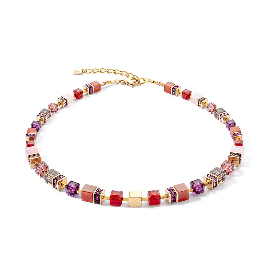 Coeur de Lion Kette, Carneol, Damen, Edelstahl, roségold