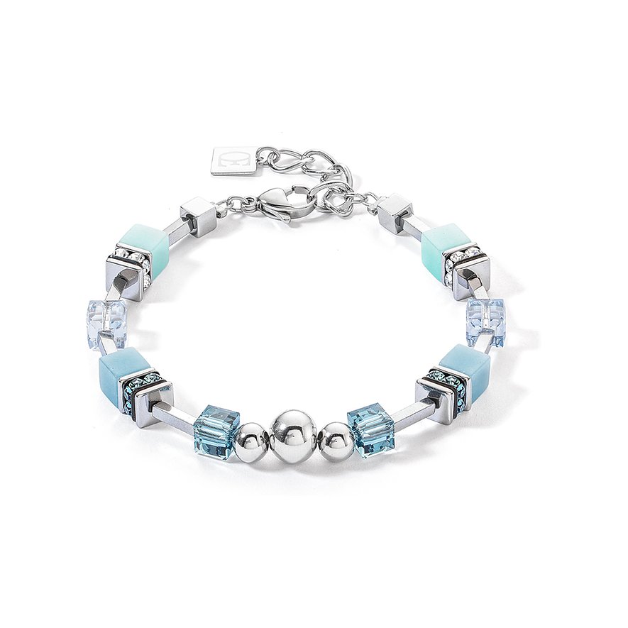 Coeur de Lion Armband, Hämatit, Damen, Edelstahl, hellblau