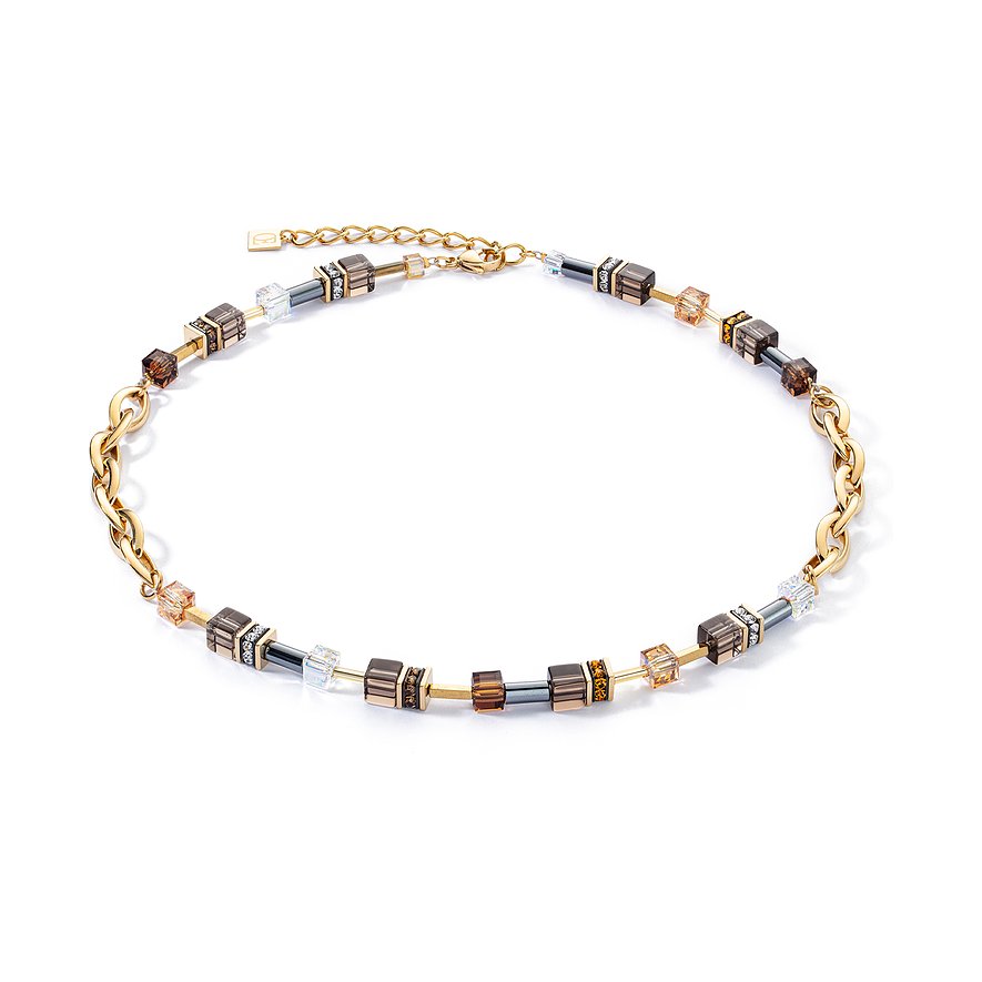 Coeur de Lion Kette, Rauchquarz, Damen, Edelstahl, braun
