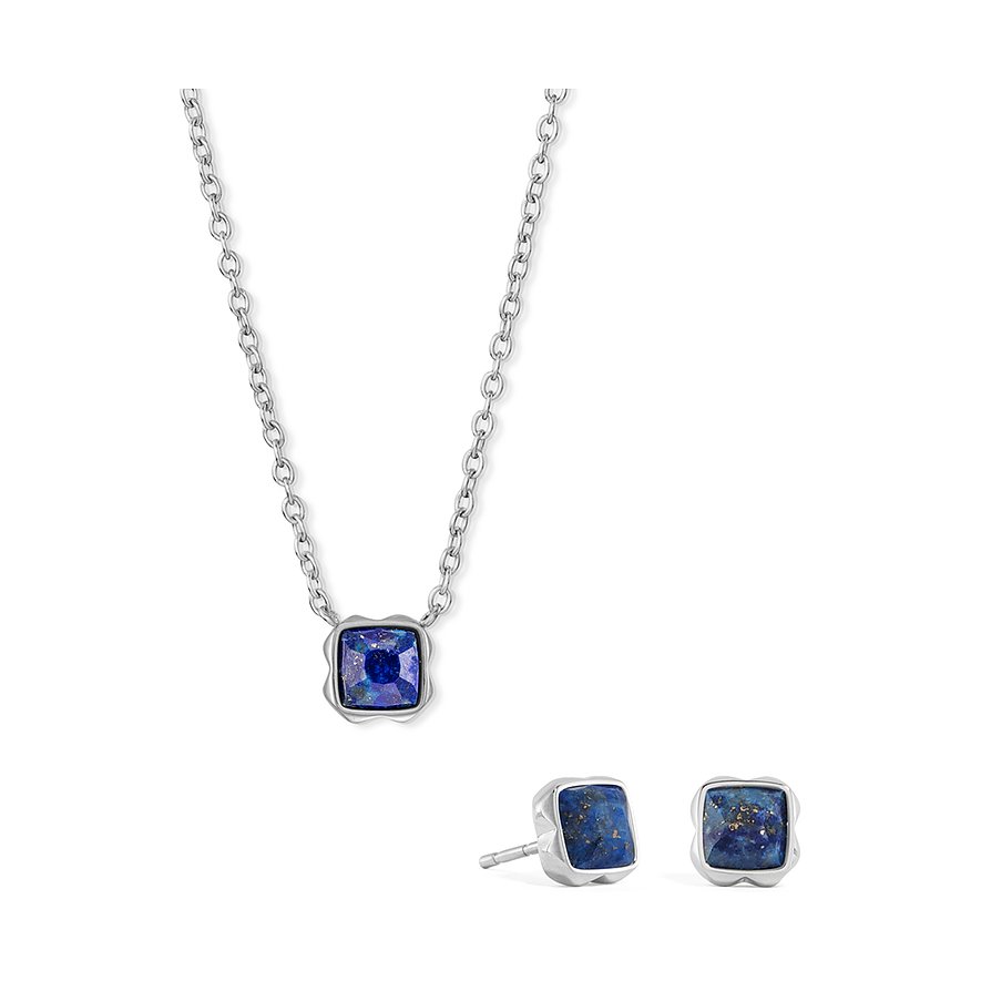 Coeur de Lion Schmuck-Set, Lapislazuli, Damen, Edelstahl, dunkelblau