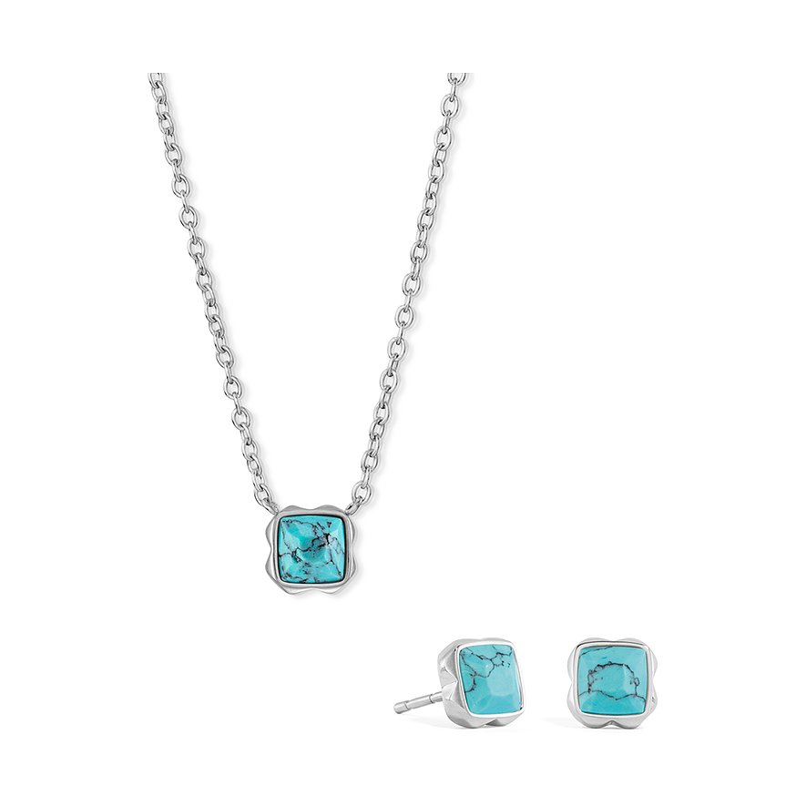 Coeur de Lion Schmuck-Set, Türkis, Damen, Edelstahl, türkis