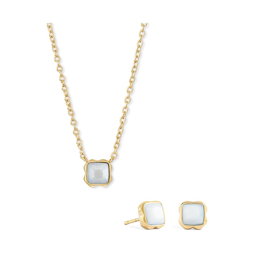 Coeur de Lion Schmuck-Set, Quarz, Damen, Edelstahl, weiß