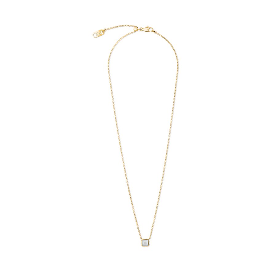 Coeur de Lion Kette aus Edelstahl mit Quarz-Anhänger.