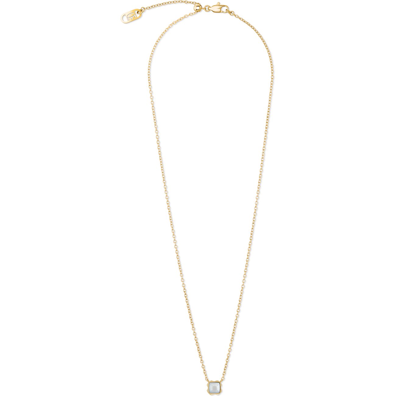 Coeur de Lion Kette aus Edelstahl mit Quarz-Anhänger.