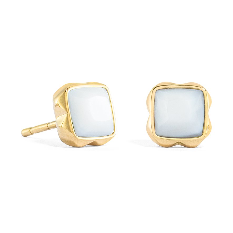 Coeur de Lion Ohrstecker aus Edelstahl mit Quarz, goldfarben.