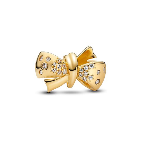 Pandora Anhänger aus Metall mit Zirkonia im Schleifendesign.